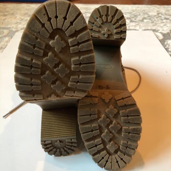 Nine West, Brown Faux Leather, Sherpa Trim, Zipper&Lace-up, Ankle Boot, Sz: 10M - Picture 7 of 11